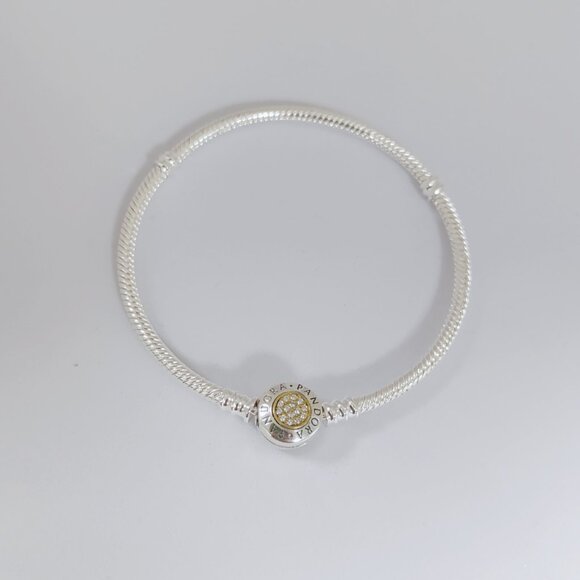 Pandora Moments Logo Clasp Snake Chain Bracelet Jewelry - Picture 7 of 8